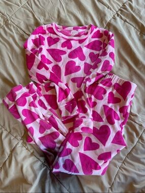Cat & Jack Hot Pink Heart-Print Pajama Set